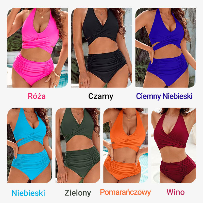 💥👙Hasszabályozó fürdőruha visszafogott, magas derekú bikiniszett