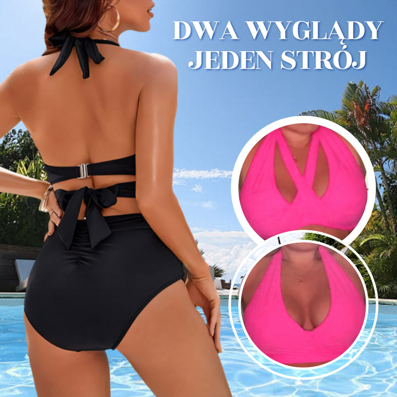 💥👙Hasszabályozó fürdőruha visszafogott, magas derekú bikiniszett