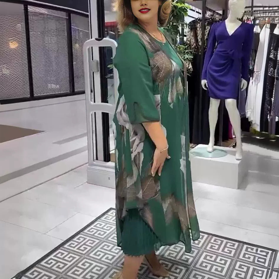 【S-5XL】❤️2024-es új zöld virágos ruha