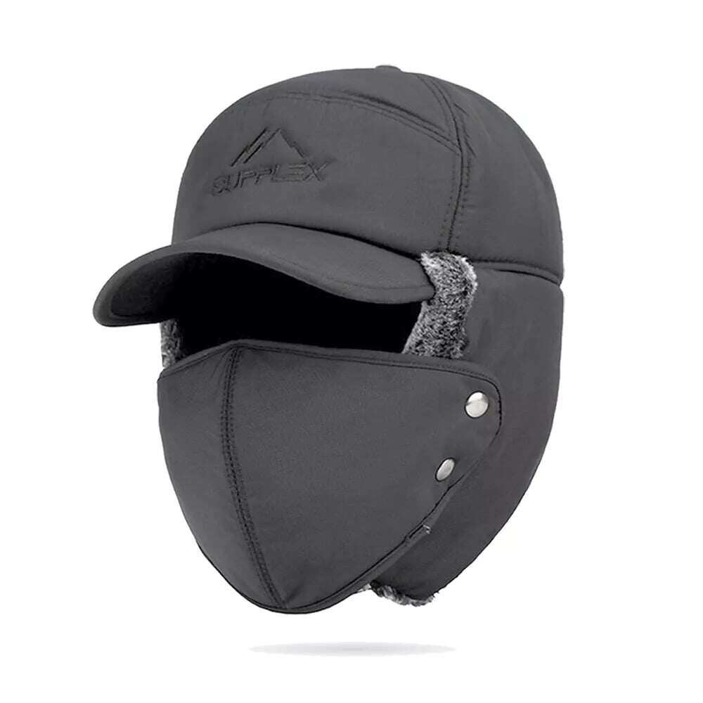 🧢❄️Férfi téli fülkalap csapdázó arcmaszk szőrme repülő repülő hőmeleg hó sísapka