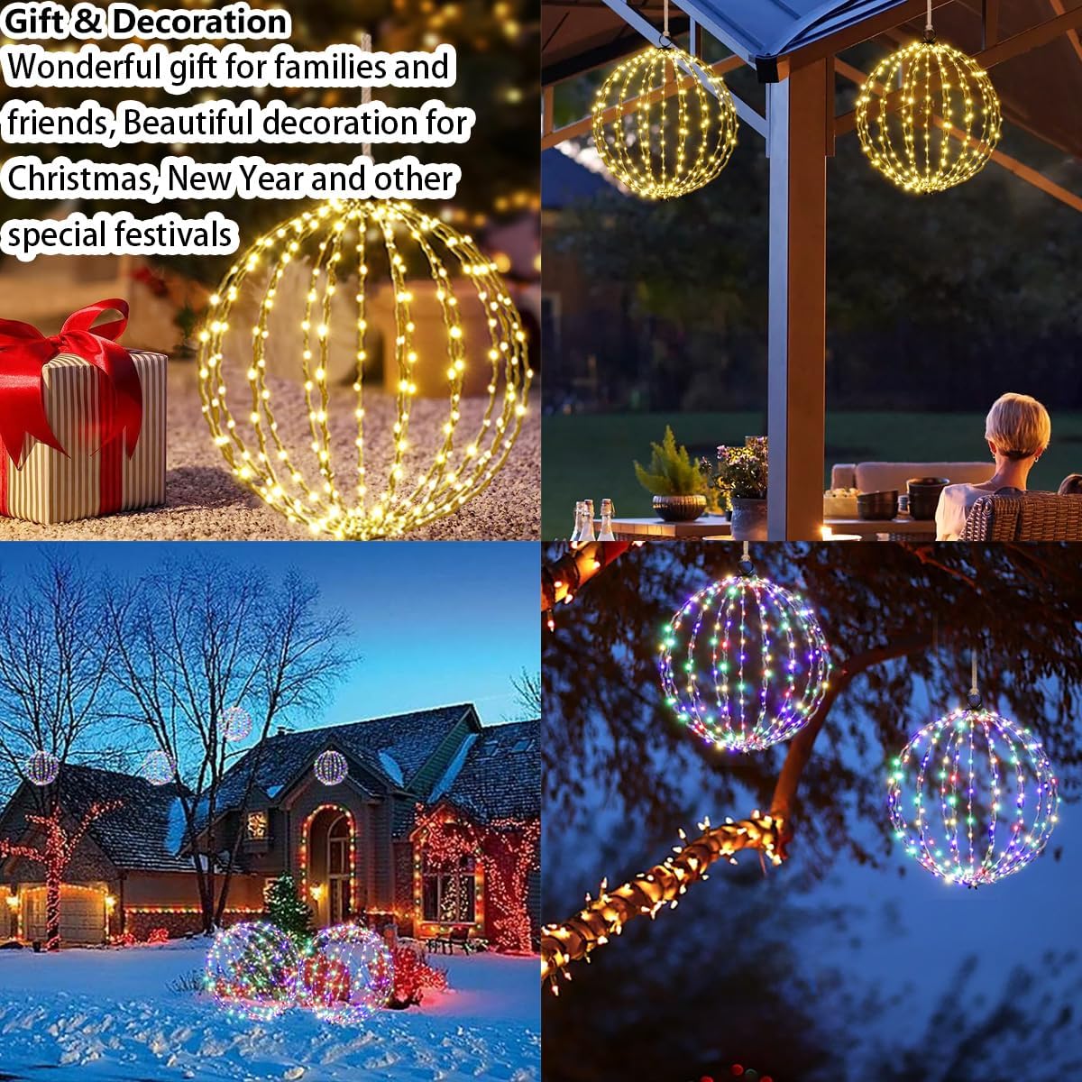 🎅Karácsonyi promóció 2024🔥 Tartós, vízálló, tartós, könnyű és fényes gömblámpa