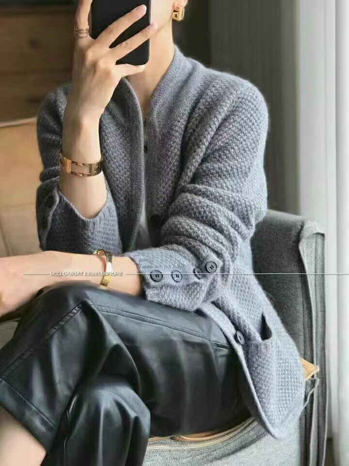 【S-2XL】 Stílusos retro francia kasmír kardigán