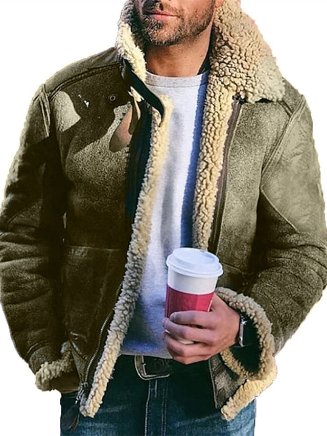 đ„Ăltimo dia com 50% de desconto -Jaqueta sherpa masculina de inverno para atividades ao ar livre- Frete grĂĄtis