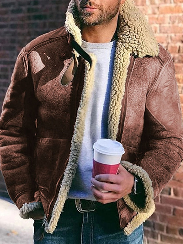 đ„Ăltimo dia com 50% de desconto -Jaqueta sherpa masculina de inverno para atividades ao ar livre- Frete grĂĄtis