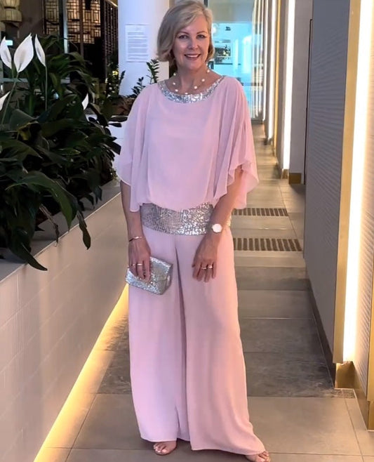 💞Kiárusítás🔥Elegáns, fényes, színes, kerek nyakú, kétrészes szett [2 darab vásárlása esetén ingyenes szállítás]