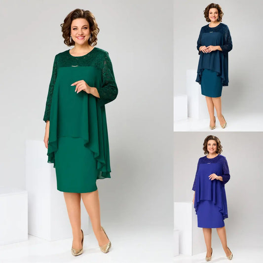 😍[S-5XL]Csodás molett őszi ruha