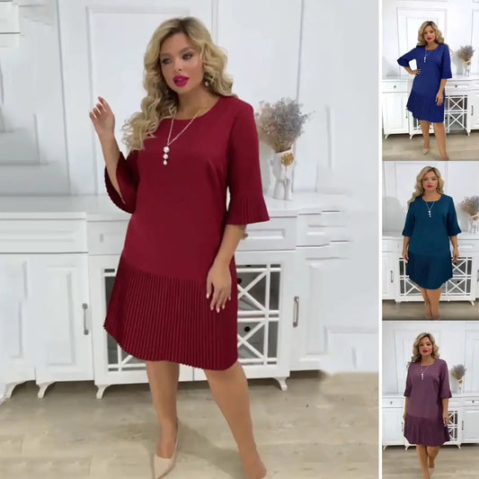 🥰[S-5XL]Egyszerű és elegáns rakott ruha