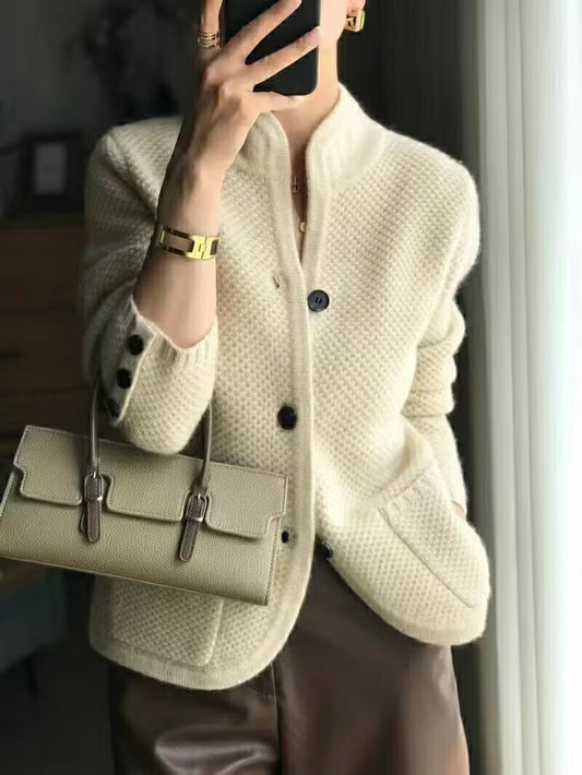 【S-2XL】 Stílusos retro francia kasmír kardigán