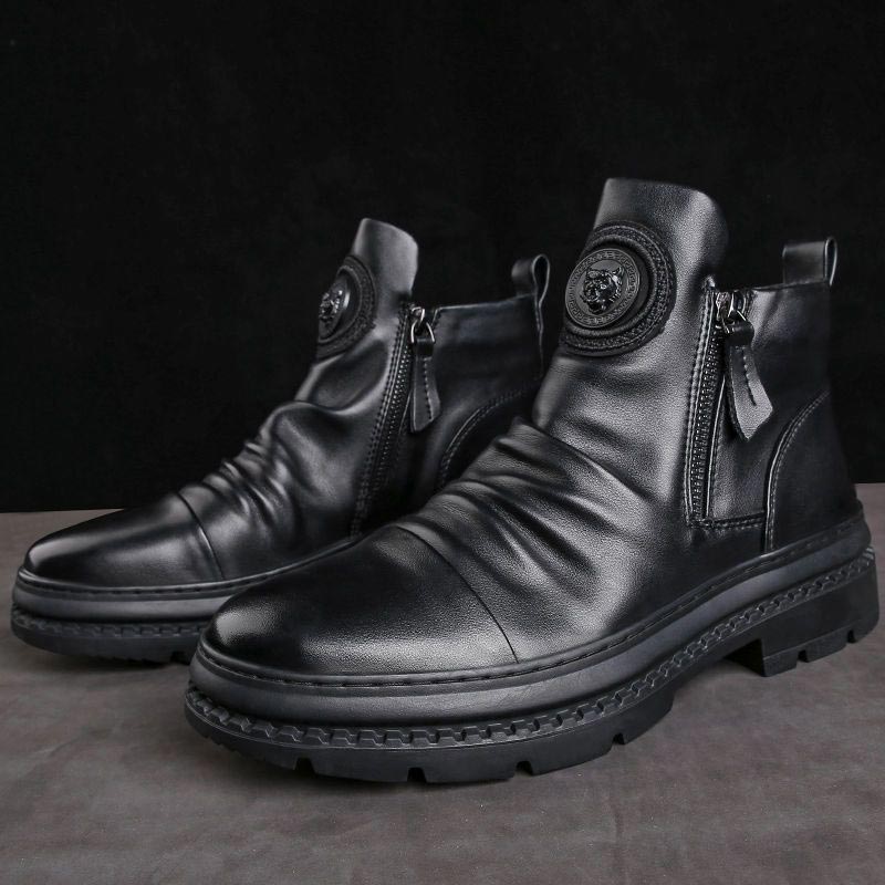 🎁[Legjobb ajándék] Klasszikus férfi bőrcipő oldalsó cipzárral👞