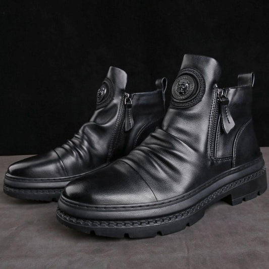 🎁[Legjobb ajándék] Klasszikus férfi bőrcipő oldalsó cipzárral👞