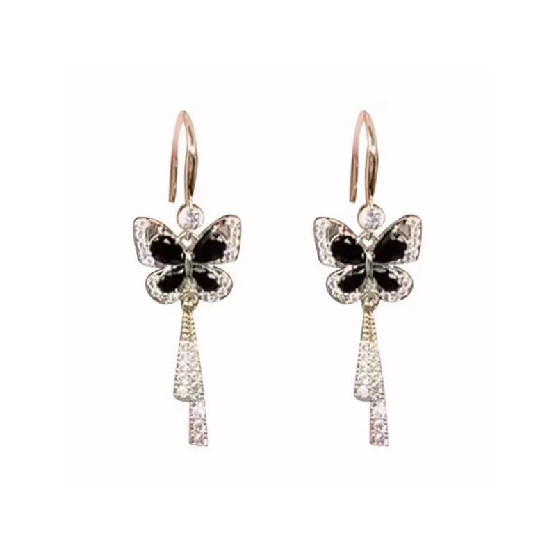 🔥 PROMOÇÃO AGORA COM 49% DE DESCONTO 🎁 BRINCOS DE BORLA BORBOLETA DE CRISTAL