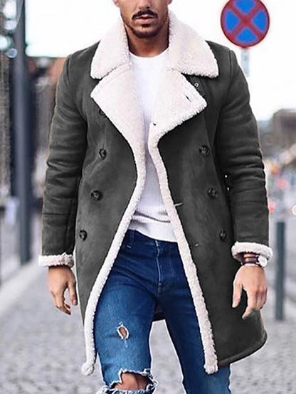 🔥Último dia com 50% de desconto -Casaco de lã masculino jaqueta de inverno Sherpa quente e à prova de vento- Frete grátis